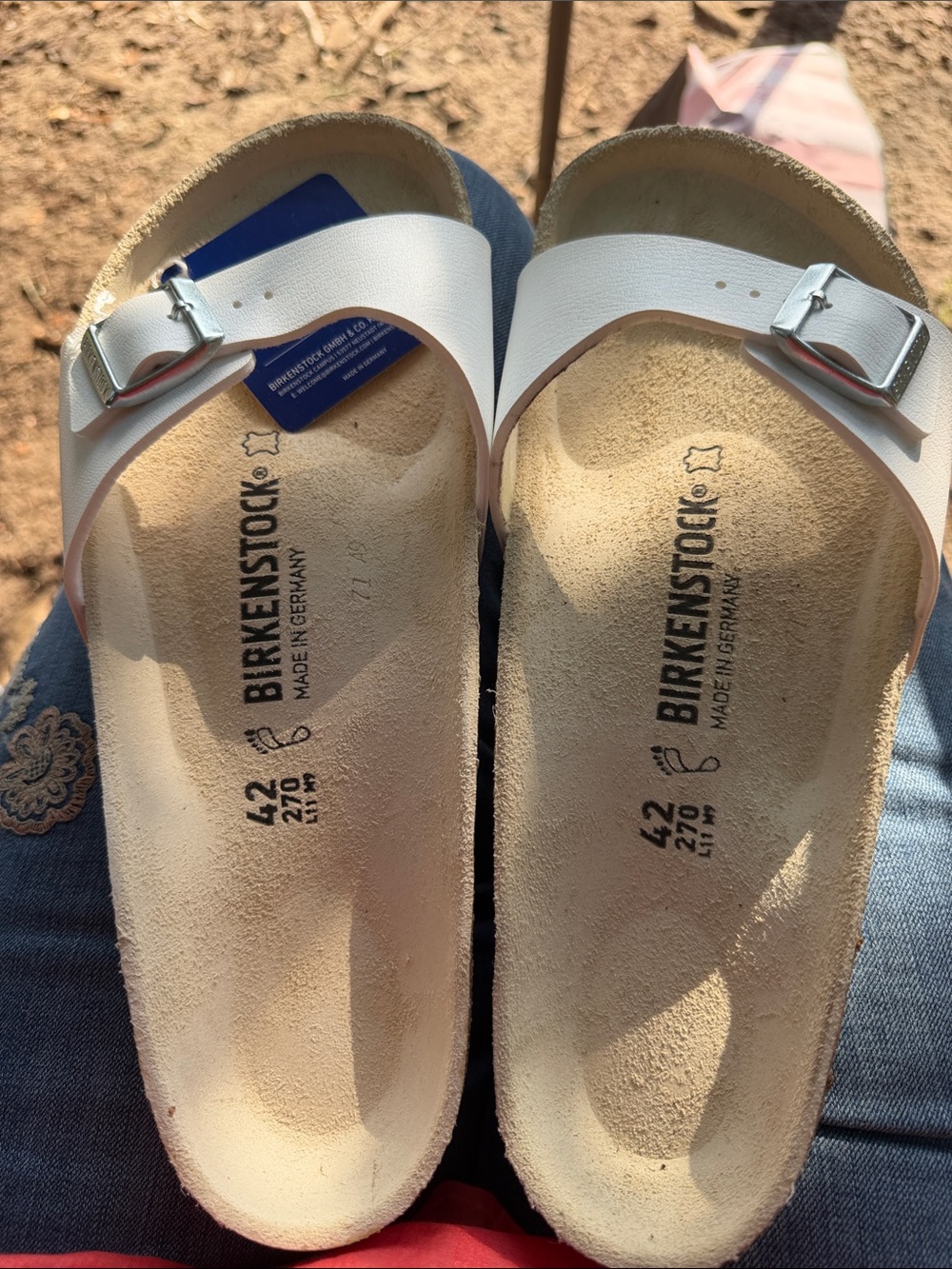 Birkenstock White Madrid EVA Slide Sandals - Single Strap